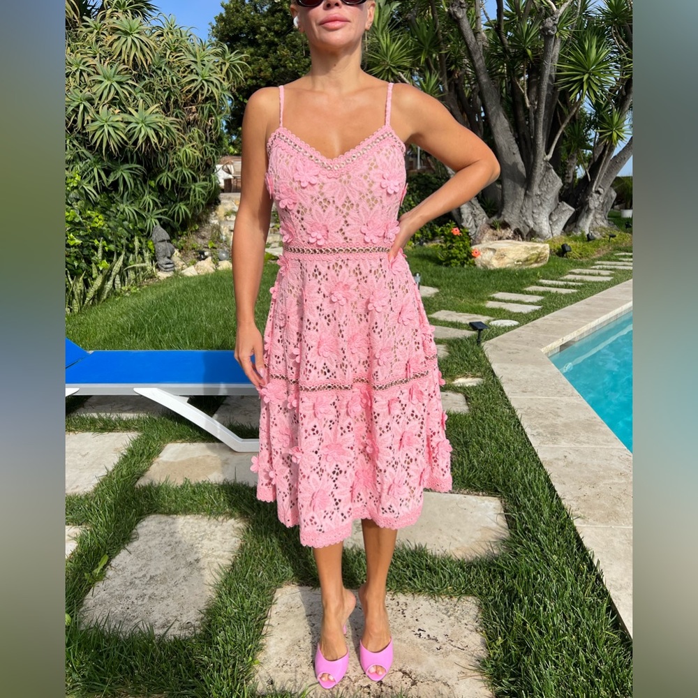 Beautiful elegant lace pink dress